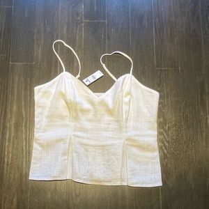 NWT linen like white cami